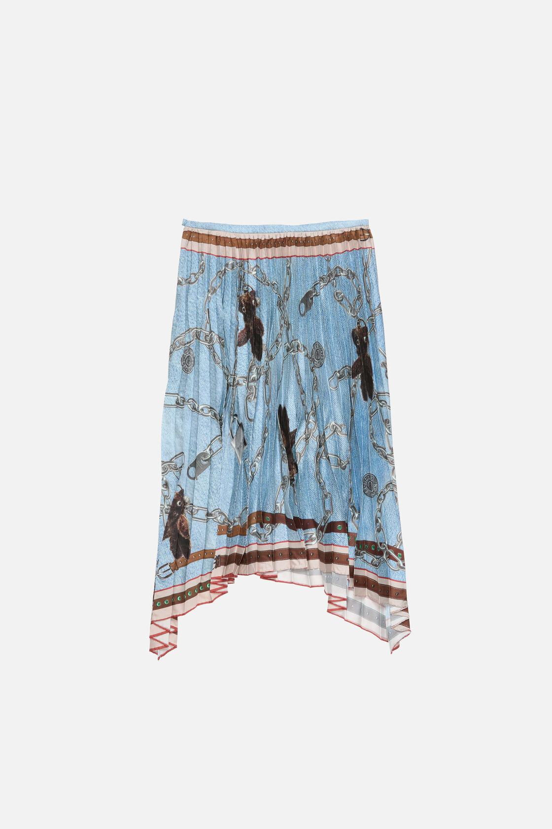 Long pleated skirt, Denim blue, 2000x