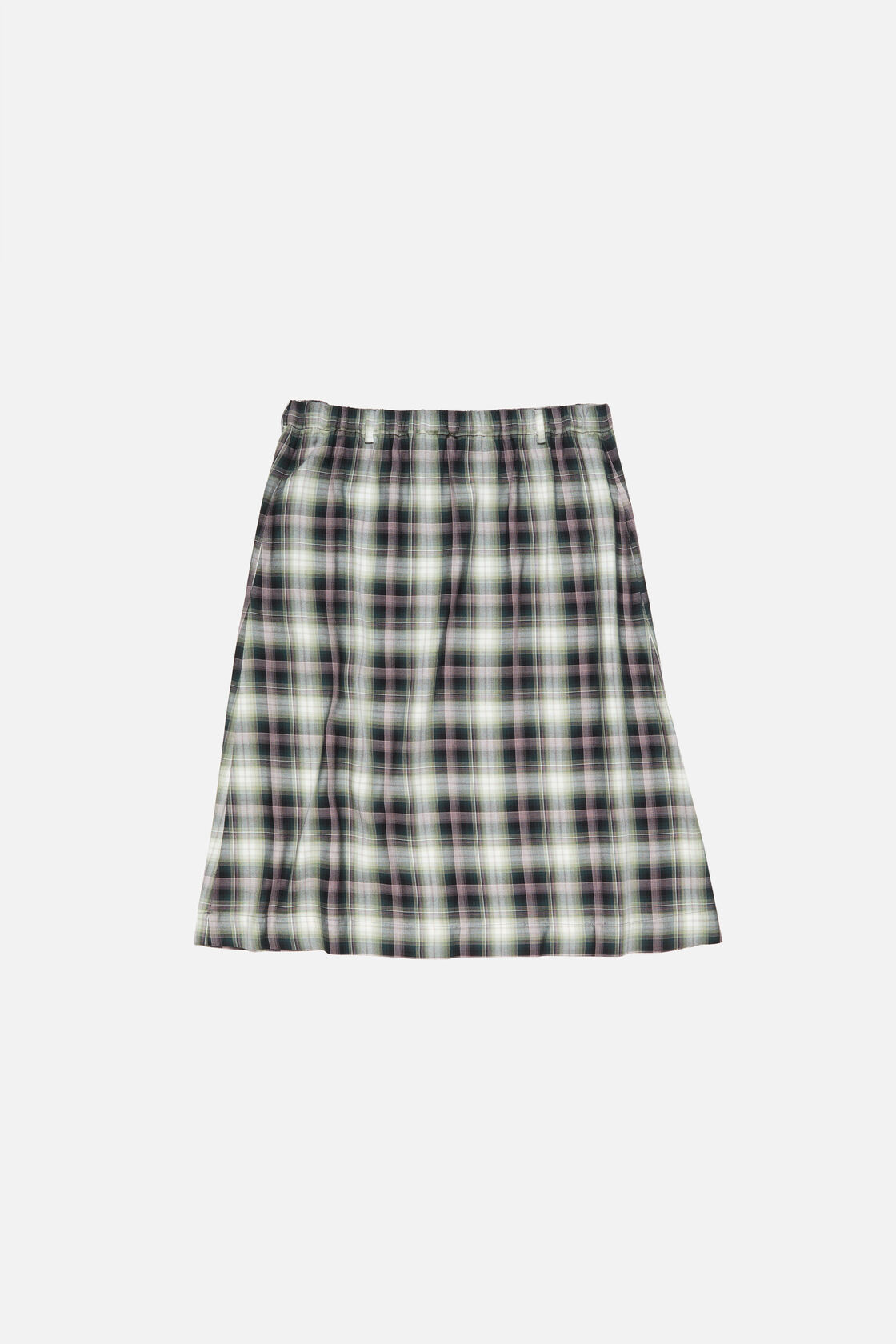 Check midi skirt, Black/green, 2000x