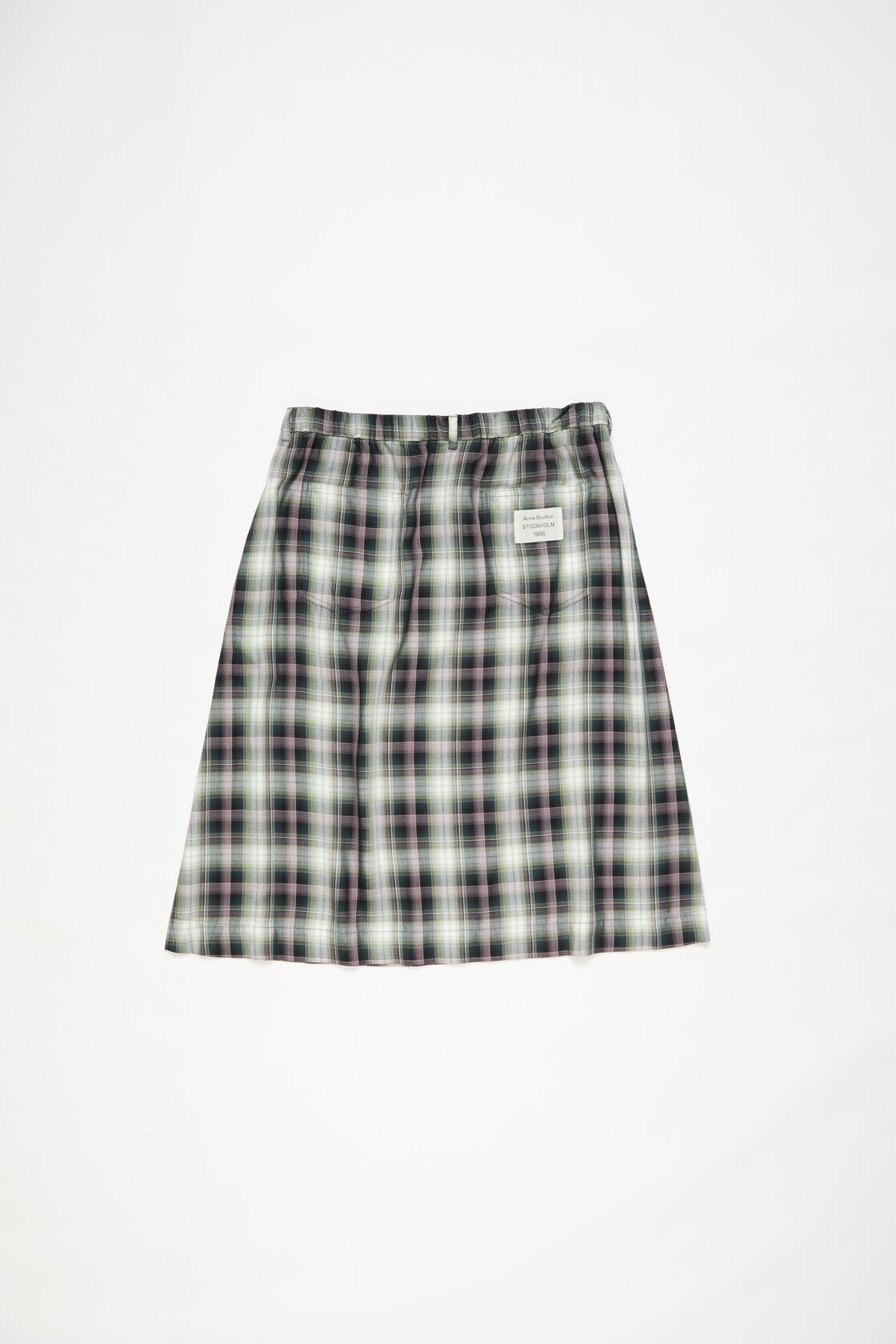 Check midi skirt, Black/green, 2000x