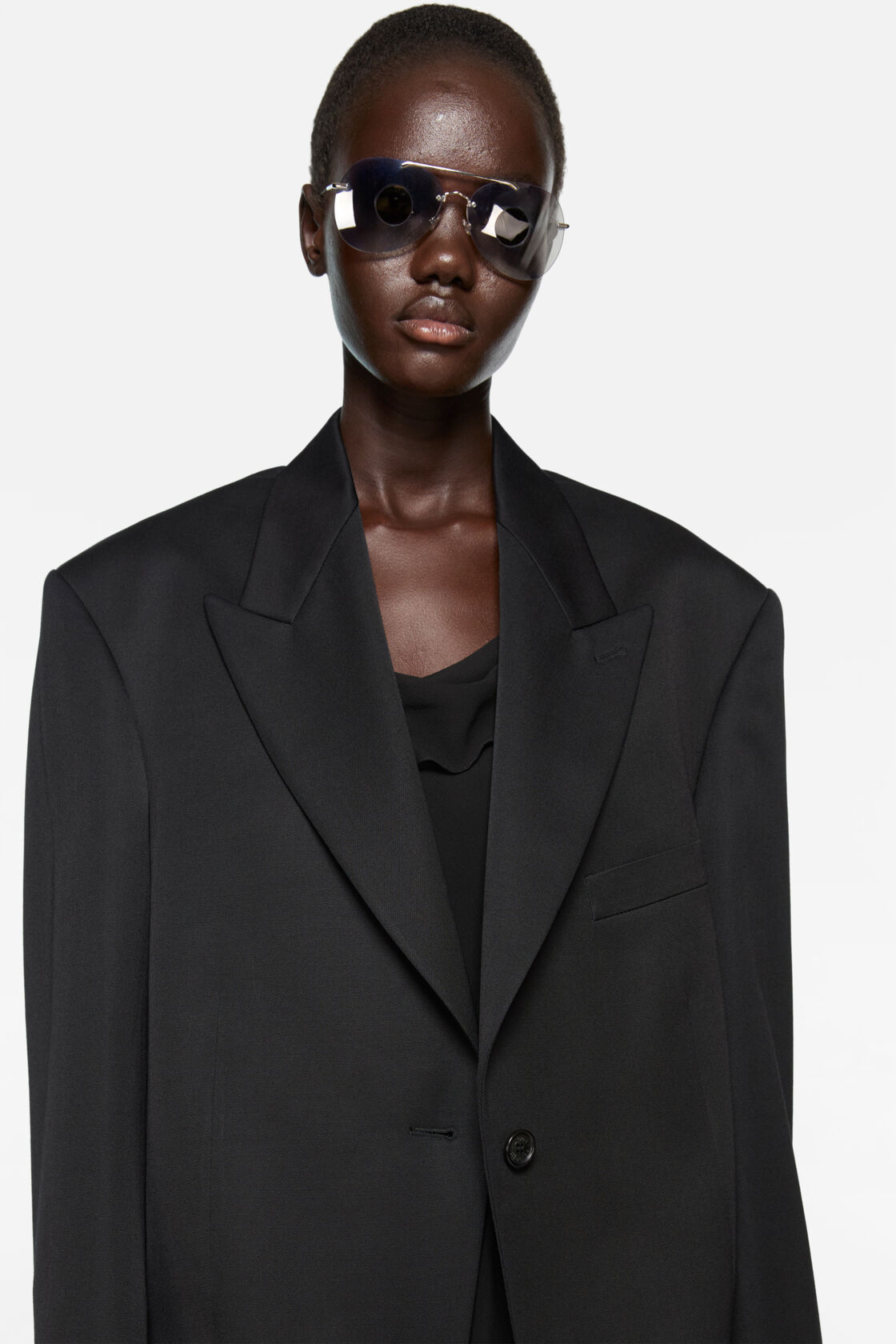 Single-breasted suit jacket, Black, 2000x