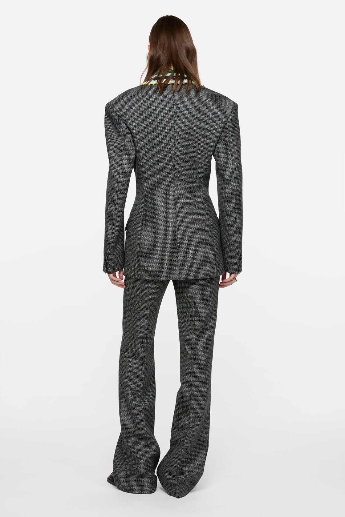 Single-breasted suit jacket, Black/white, 2000x