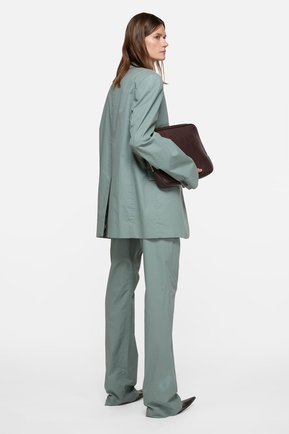 Suit jacket with scarf, Eucalyptus green, 2000x