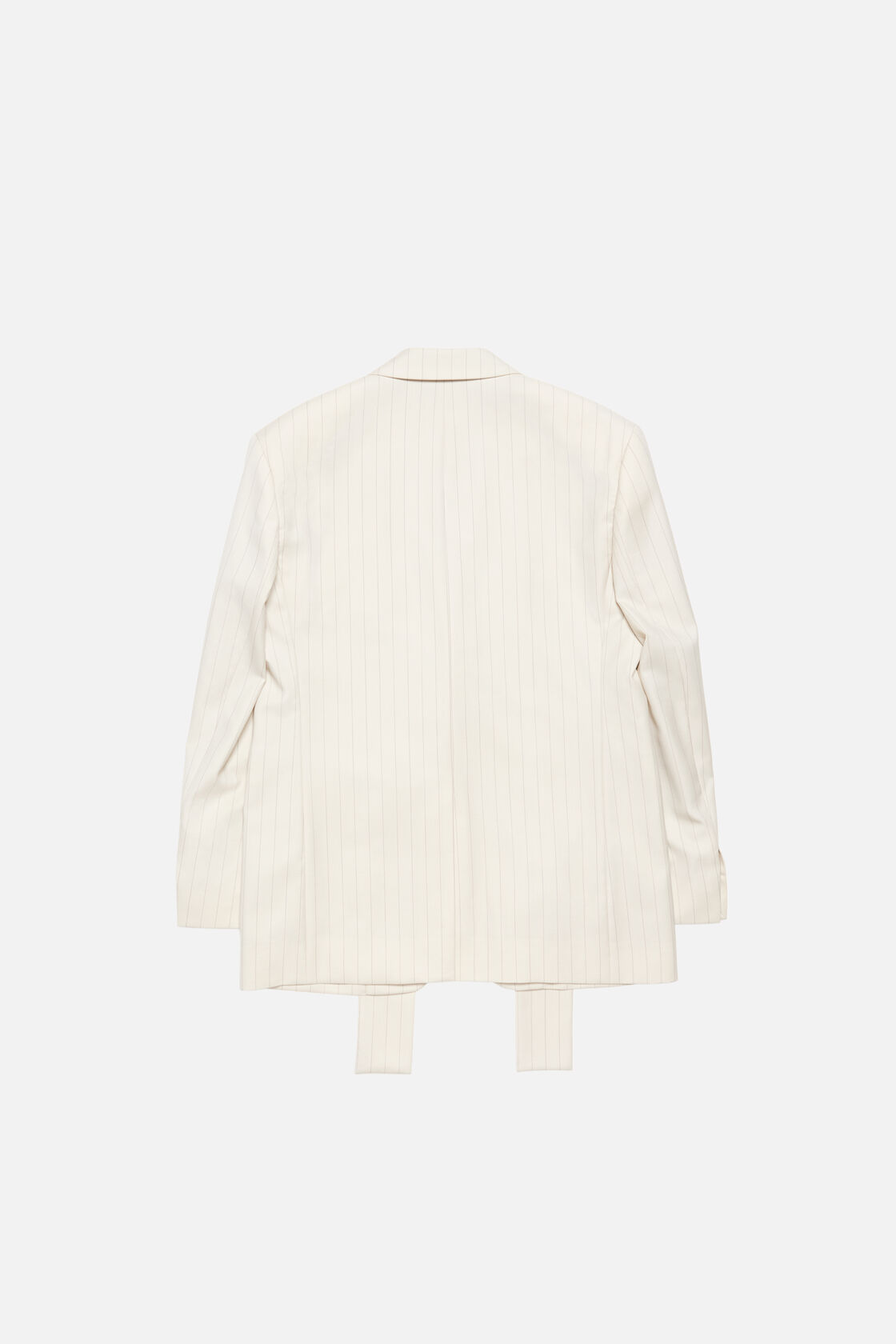 Pinstripe blazer with scarf, Cream beige, 2000x