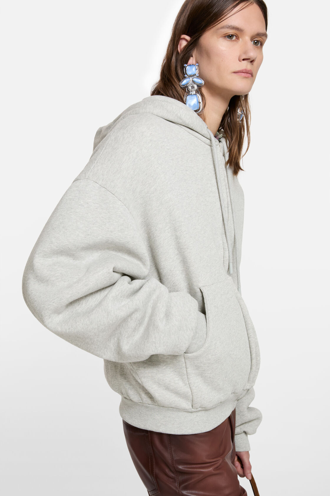 Zip-up hoodie, Grey Melange, 2000x