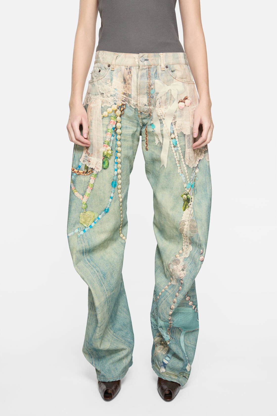 Relaxed fit jeans - 2006, White/green, 2000x