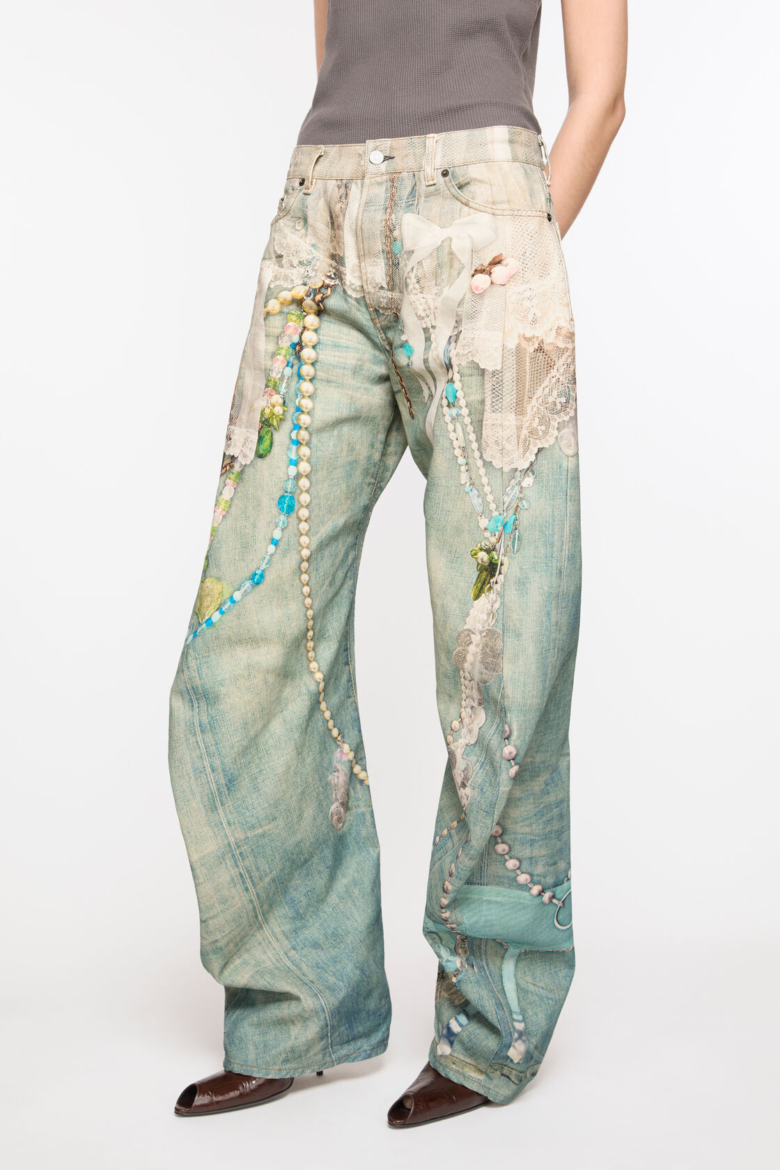 Relaxed fit jeans - 2006, White/green, 2000x