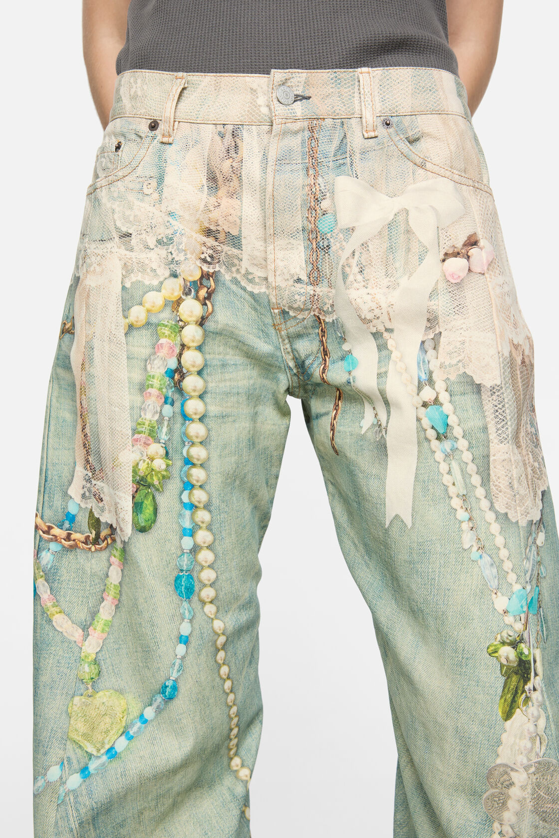 Relaxed fit jeans - 2006, White/green, 2000x