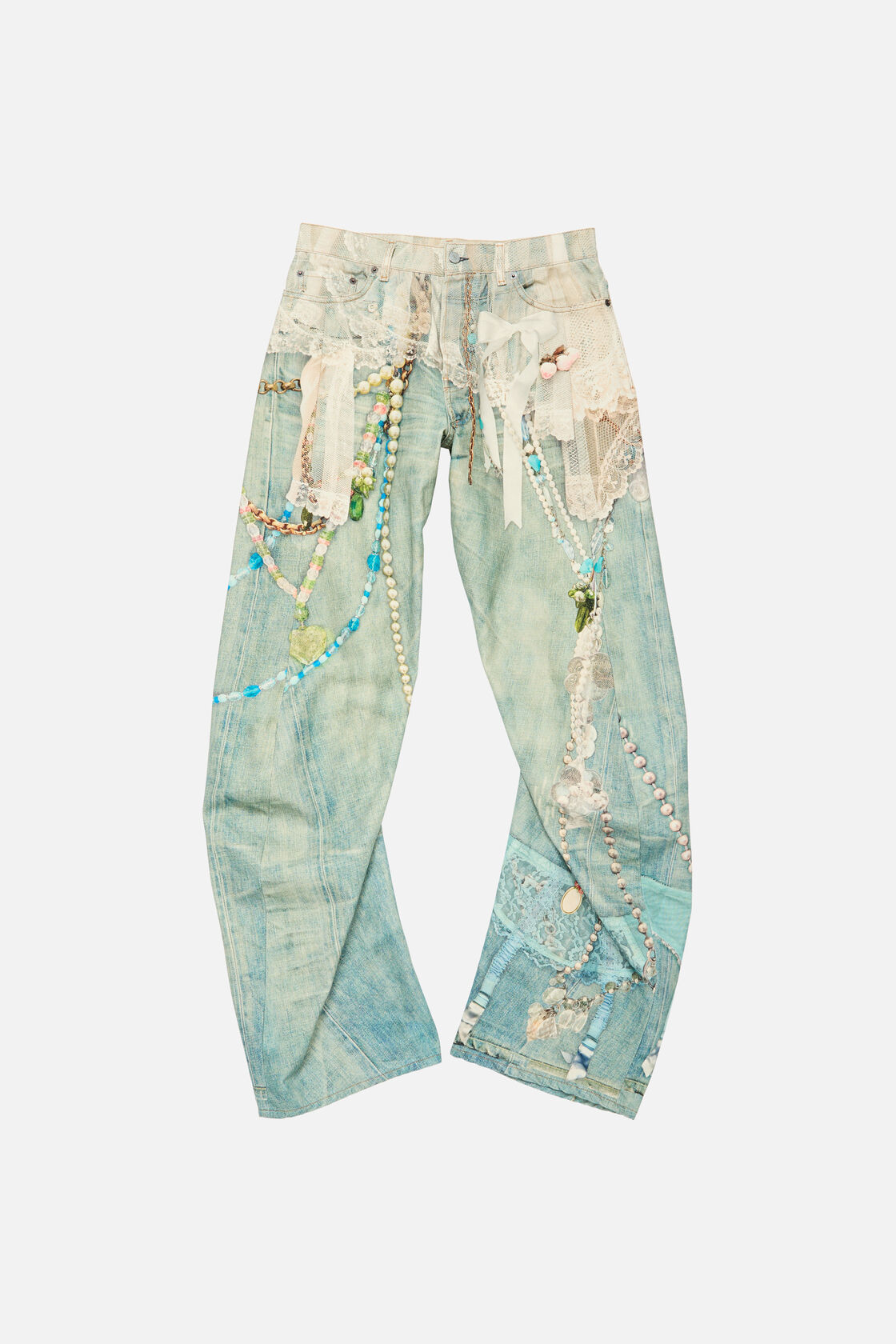 Relaxed fit jeans - 2006, White/green, 2000x