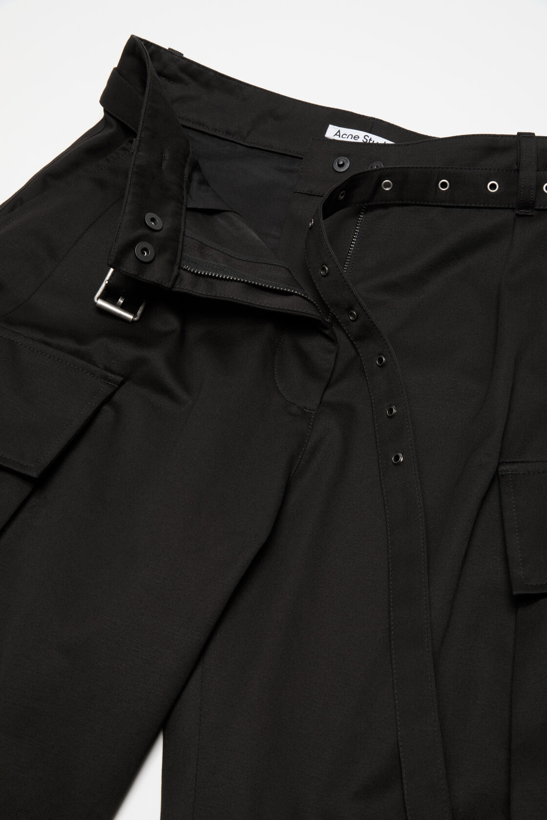 Twill cargo trousers, Black, 2000x