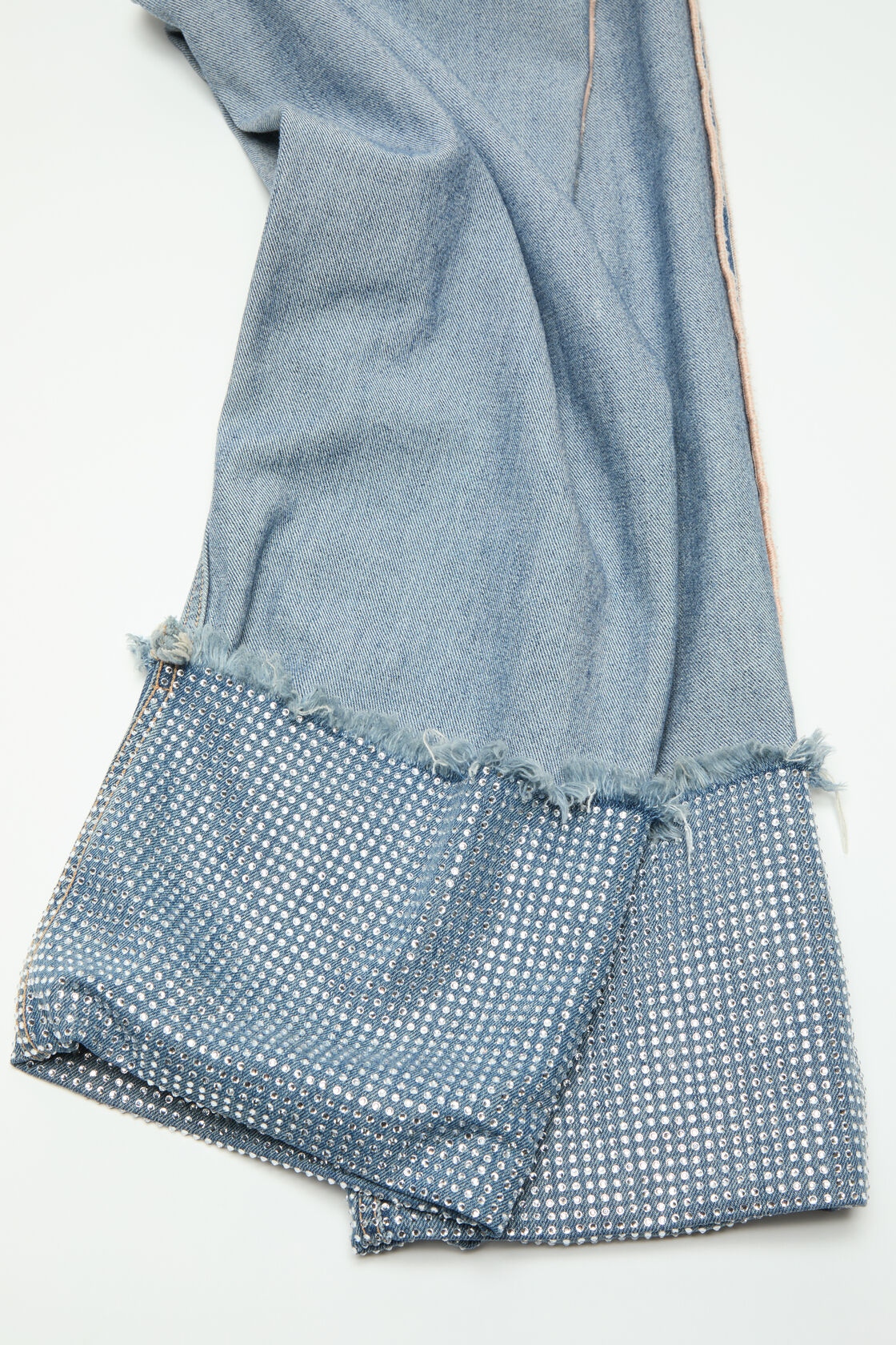 Denim rhinestone trousers, Mid blue, 2000x