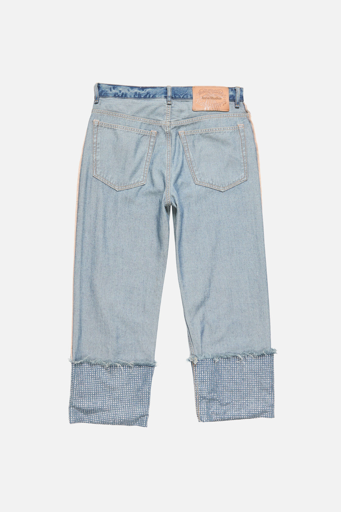 Denim rhinestone trousers, Mid blue, 2000x