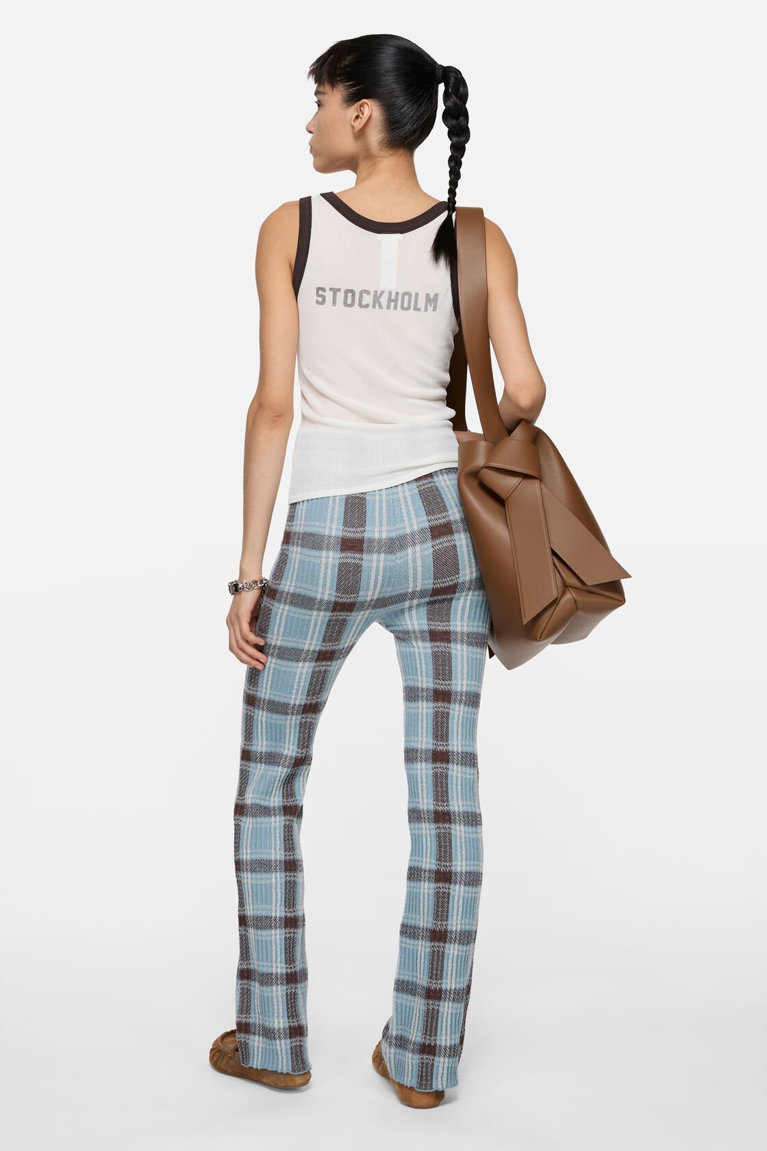 Fitted wool trousers, Blue/brown, 2000x