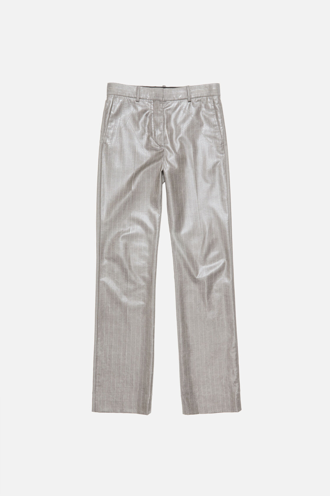 Coated pinstripe trousers, Warm Grey, 2000x