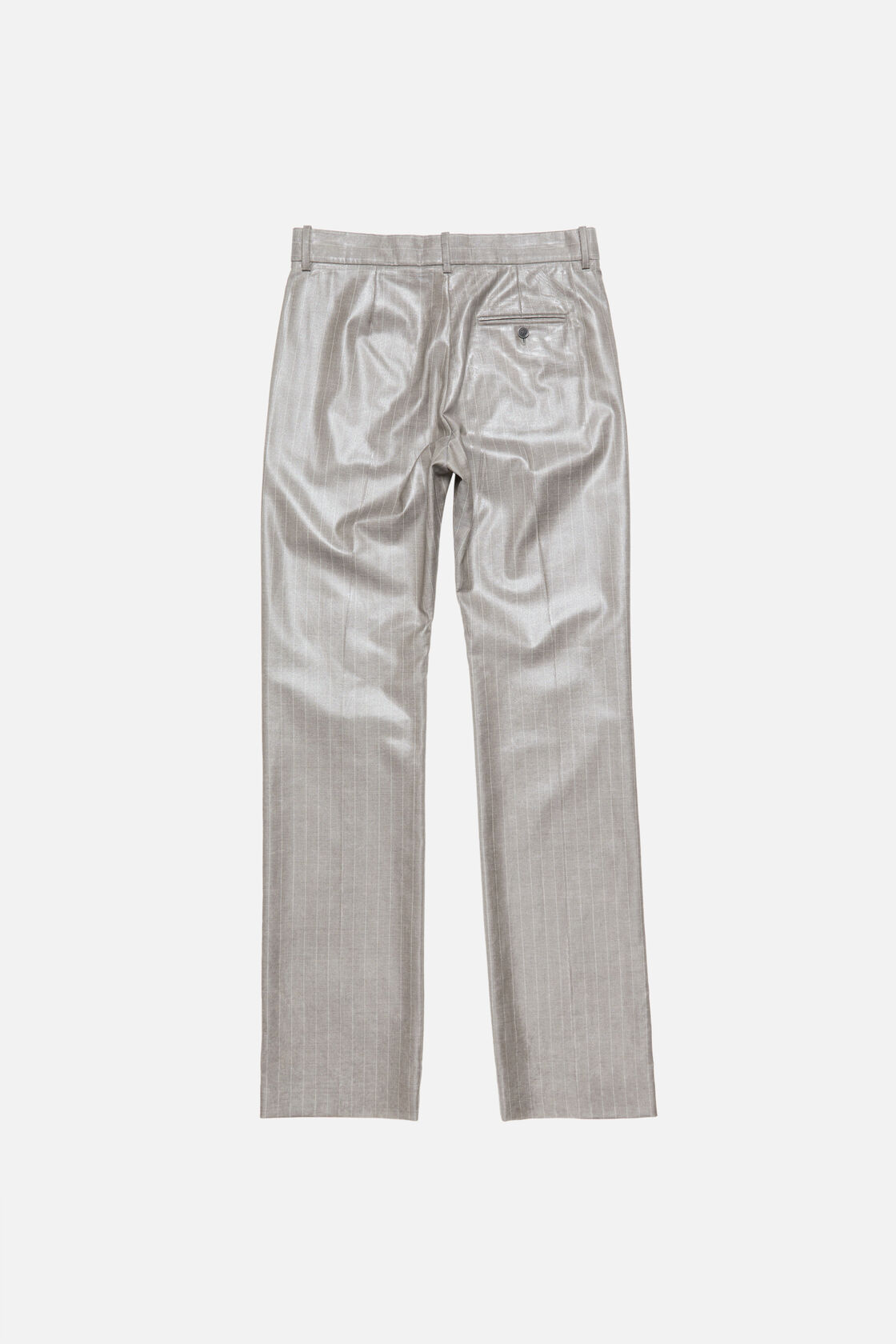 Coated pinstripe trousers, Warm Grey, 2000x