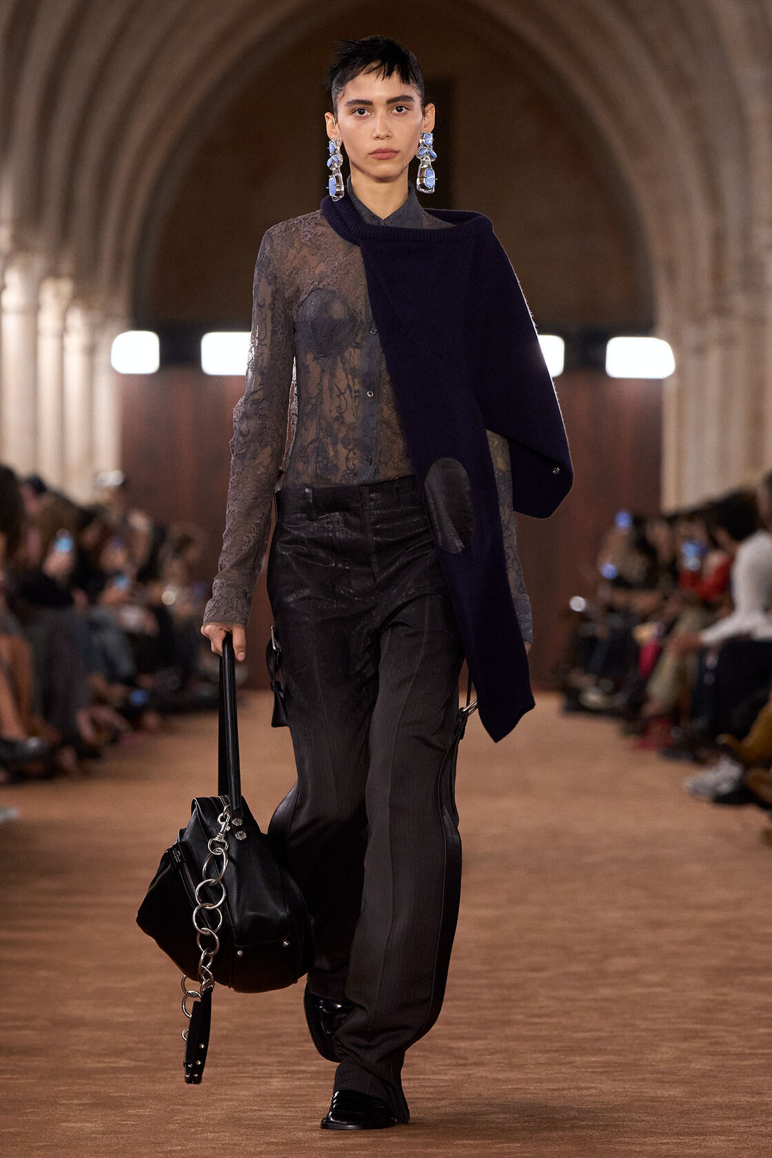 TAILORED DEGRED&Eacute; TROUSERS, Multi grey, 2000x