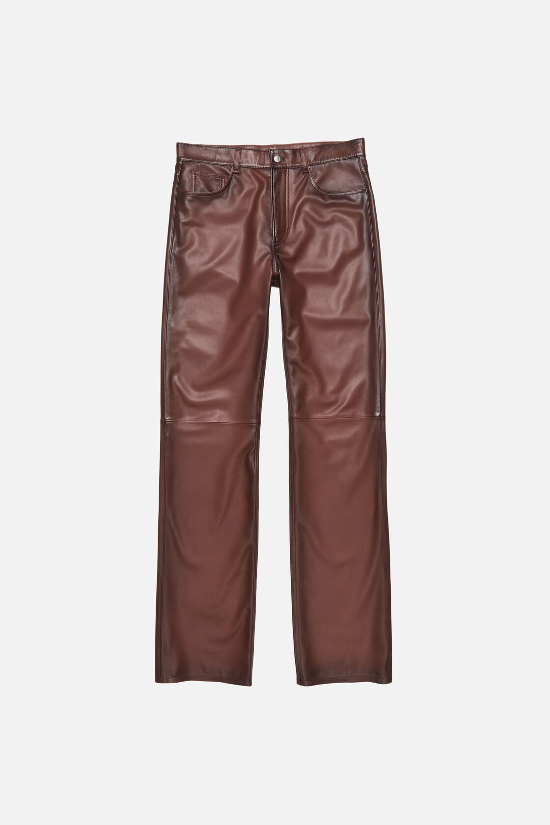 Faded leather trousers, Cognac brown, 2000x