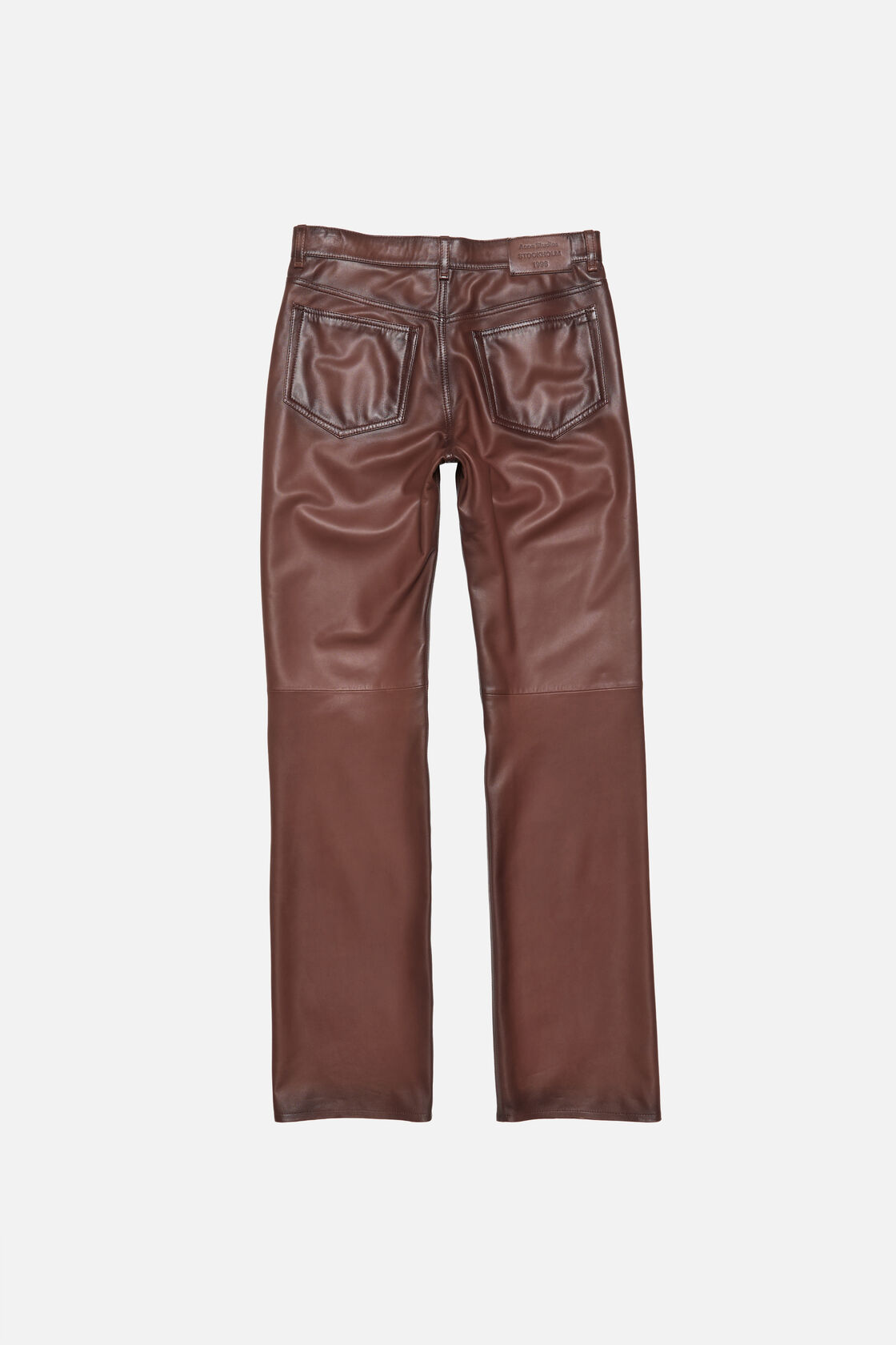Faded leather trousers, Cognac brown, 2000x
