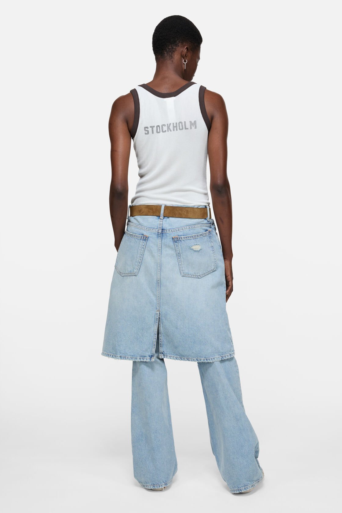 Sheer logo tank top, Brown/white, 2000x