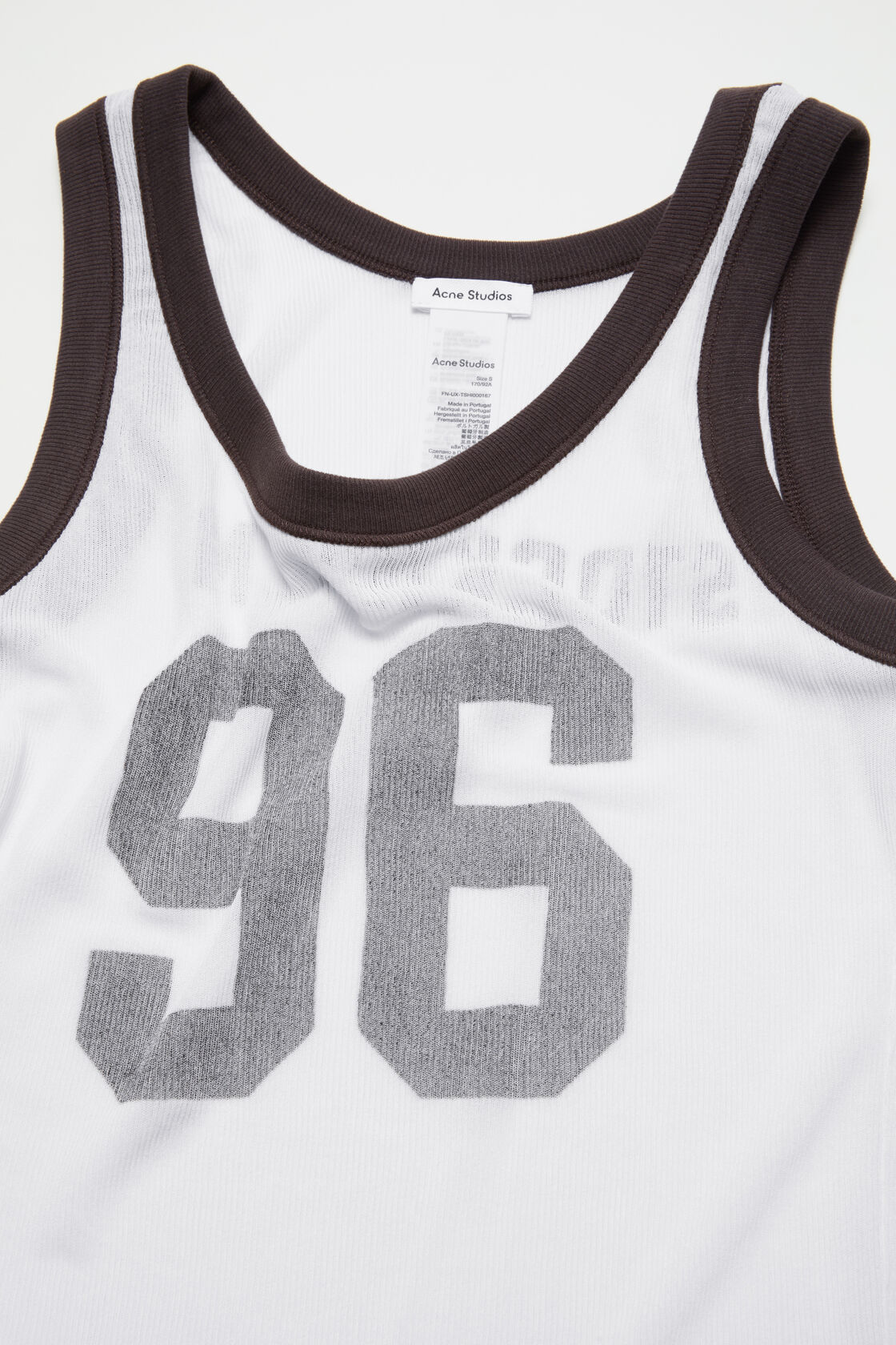 Sheer logo tank top, Brown/white, 2000x