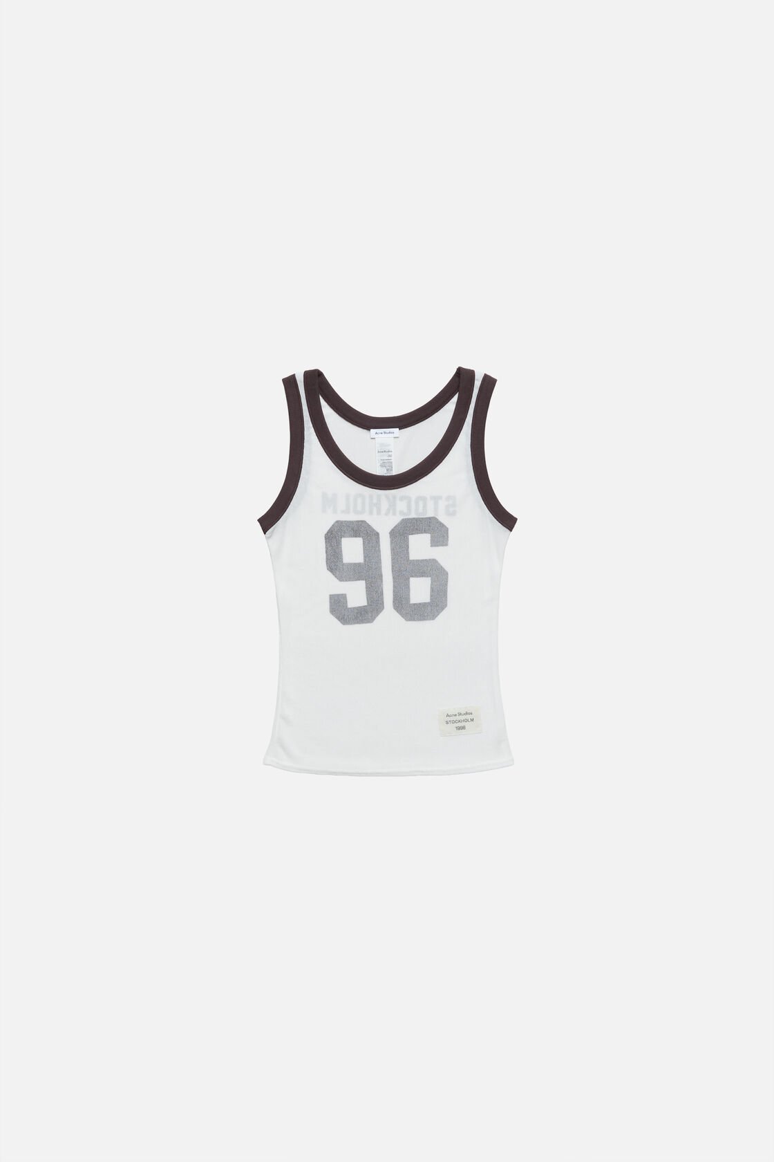 Sheer logo tank top, Brown/white, 2000x