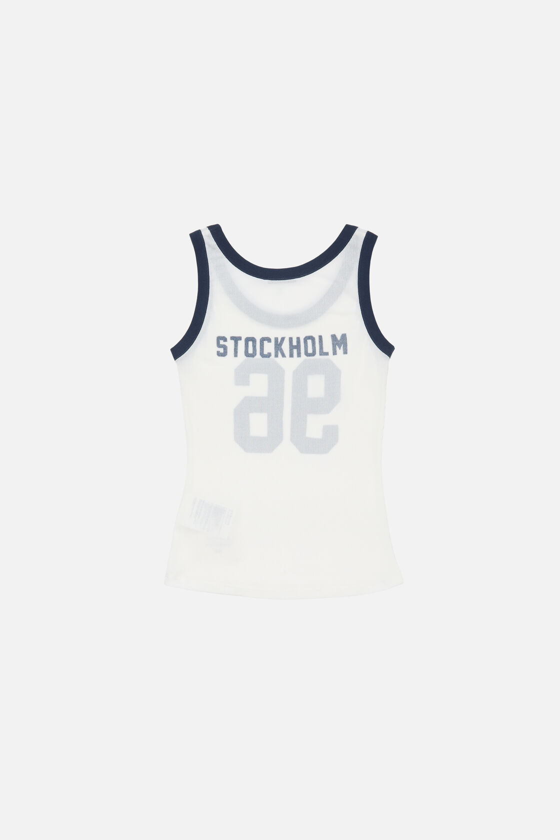 Ribbed tank top, White/navy, 2000x