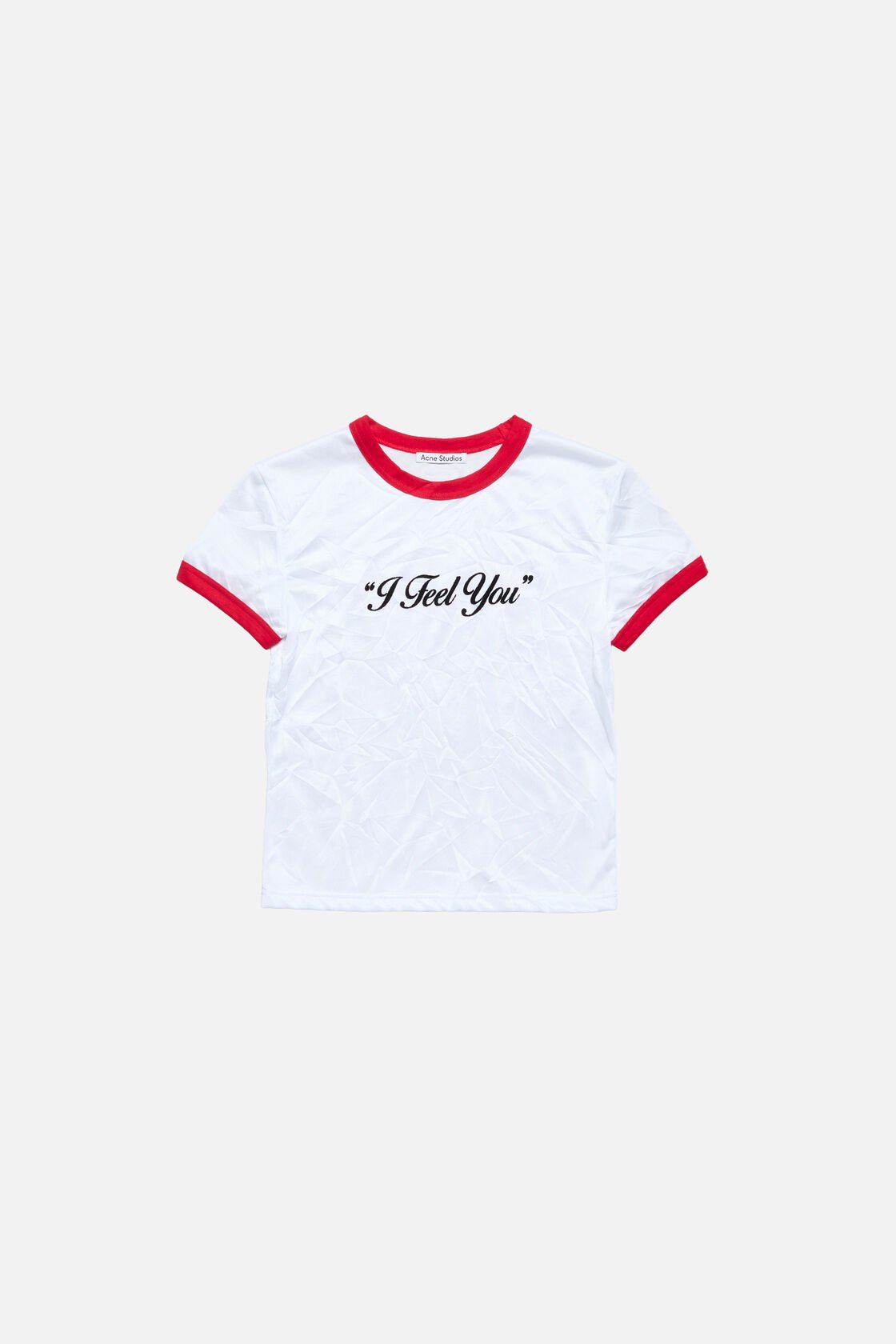 Crinkled logo t-shirt, White/red, 2000x