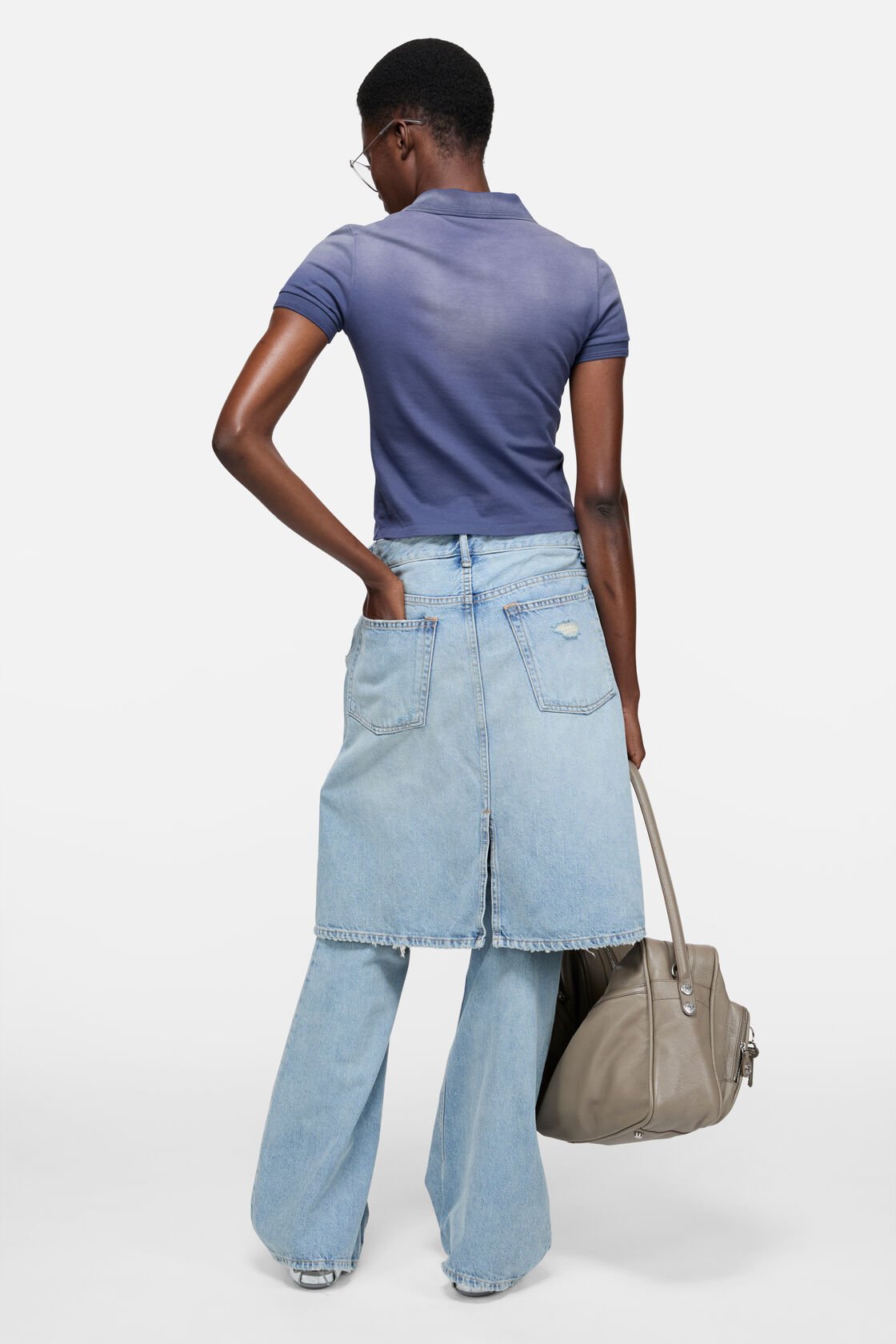 Sprayed polo t-shirt, Navy blue, 2000x