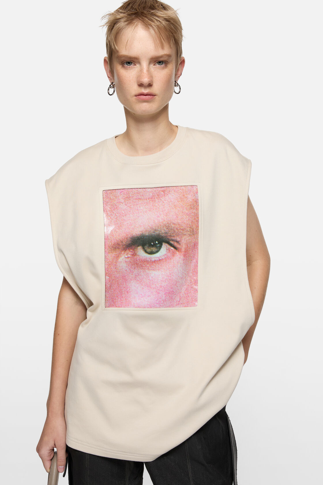 Graphic tank top, Clay beige, 2000x