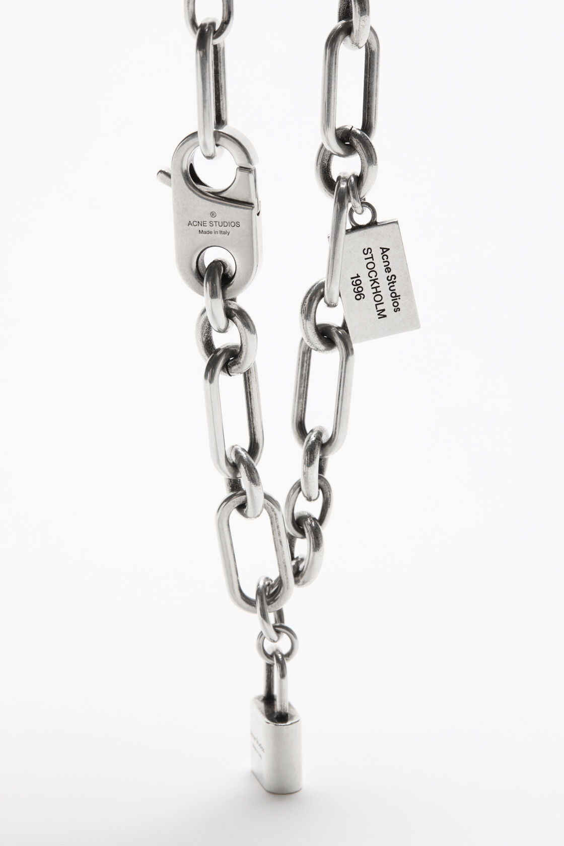 Padlock chain necklace, Vintage silver, 2000x