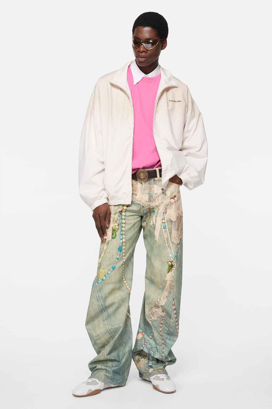 Washed logo jacket, Dusty white, 2000x