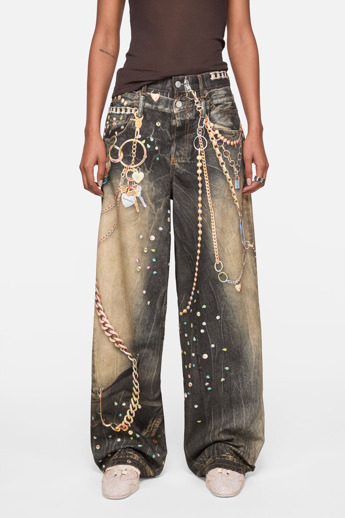 trompe-l&rsquo;&oelig;il jeans - loose fit, Black/multi, 2000x