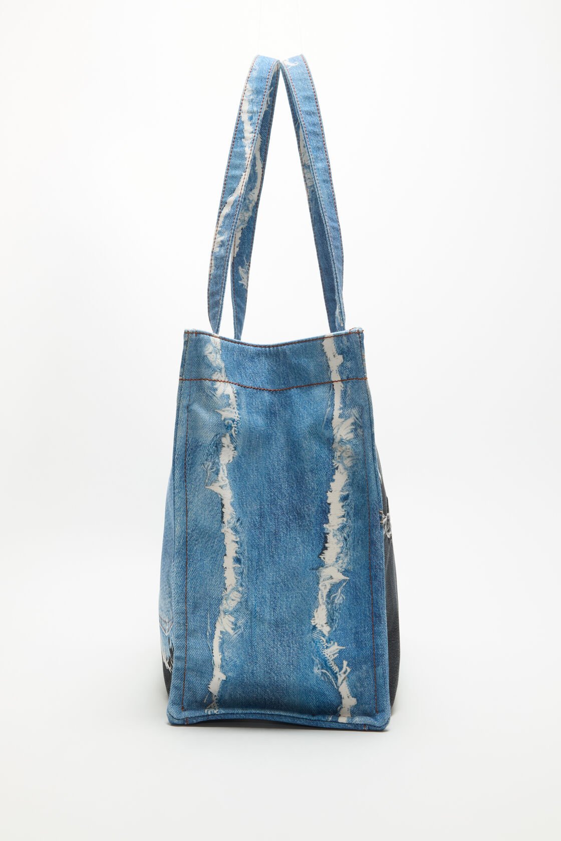 denim print tote, Mid Blue, 2000x
