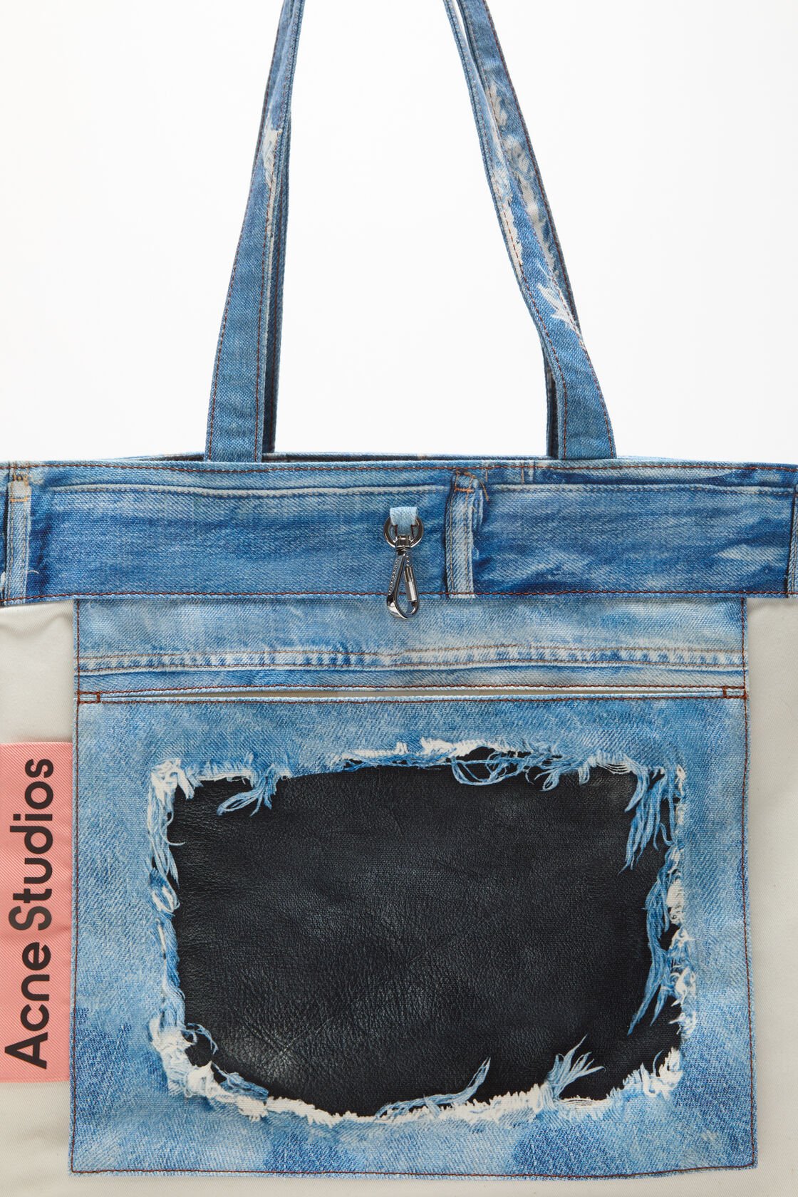 denim print tote, Mid Blue, 2000x