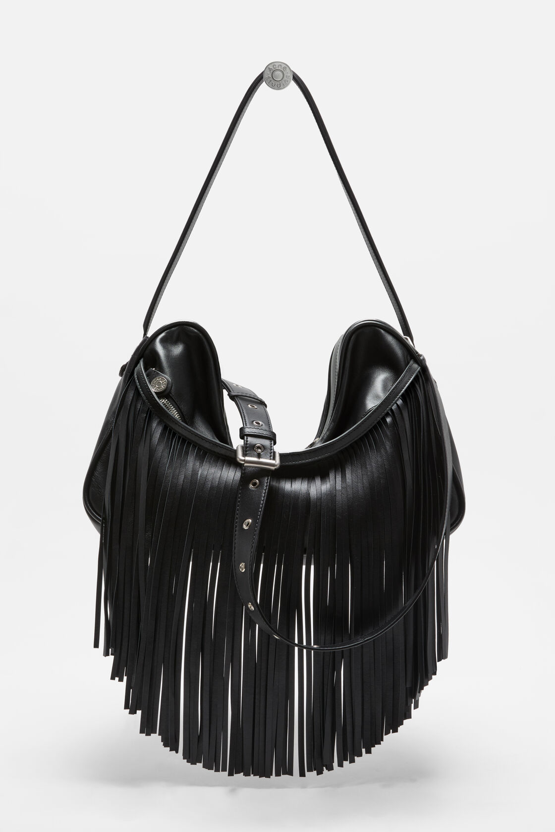 Camero Camera Fringed Shoulder Bag, Black, 2000x