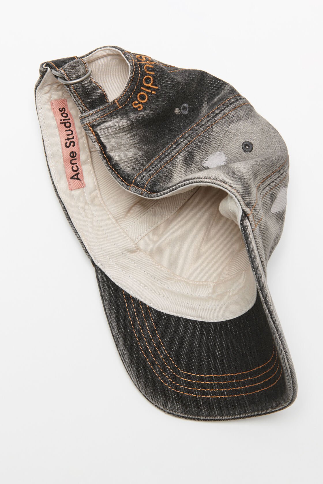 Washed denim cap, Black, 2000x