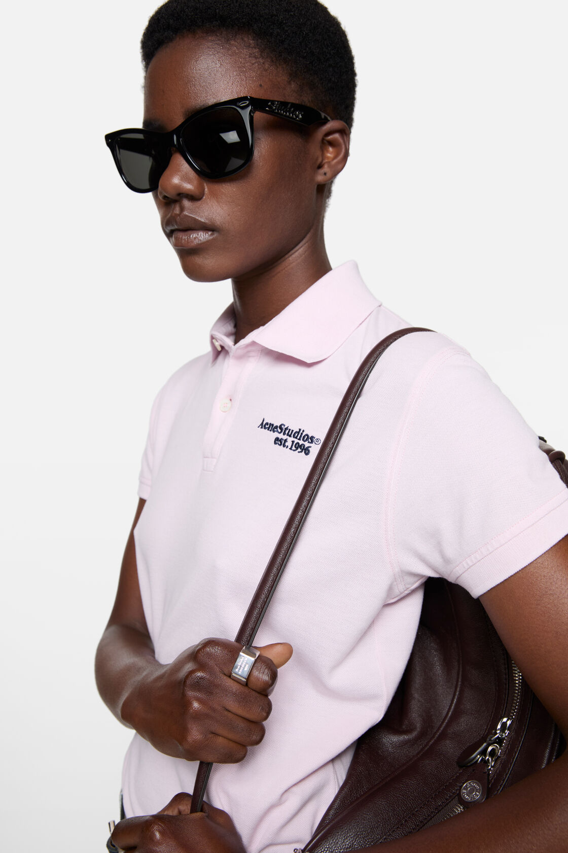 Logo engraved signet ring, Semi matt silver, 2000x