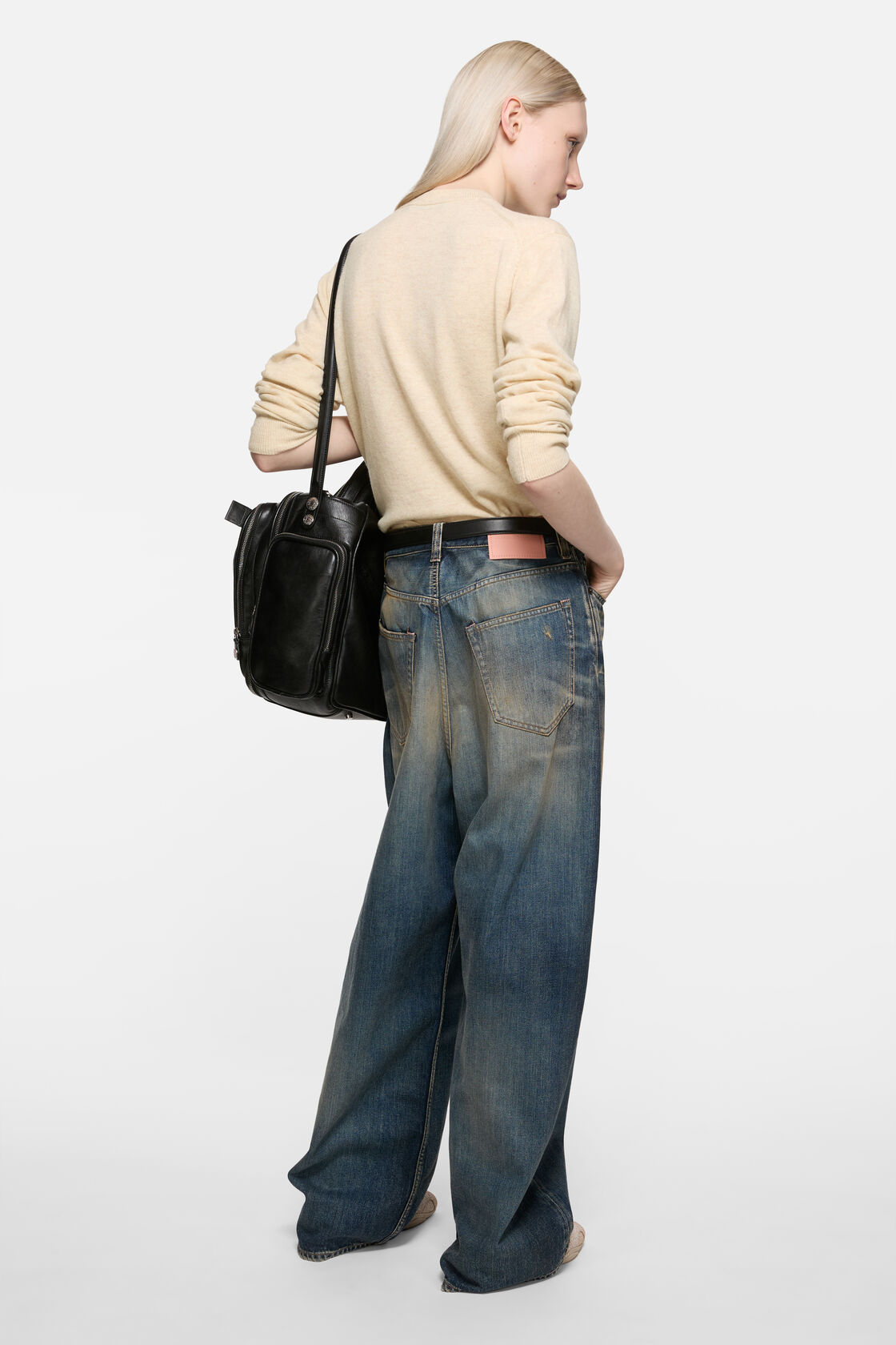 Crewneck sweater - Yak wool, Oatmeal melange, 2000x