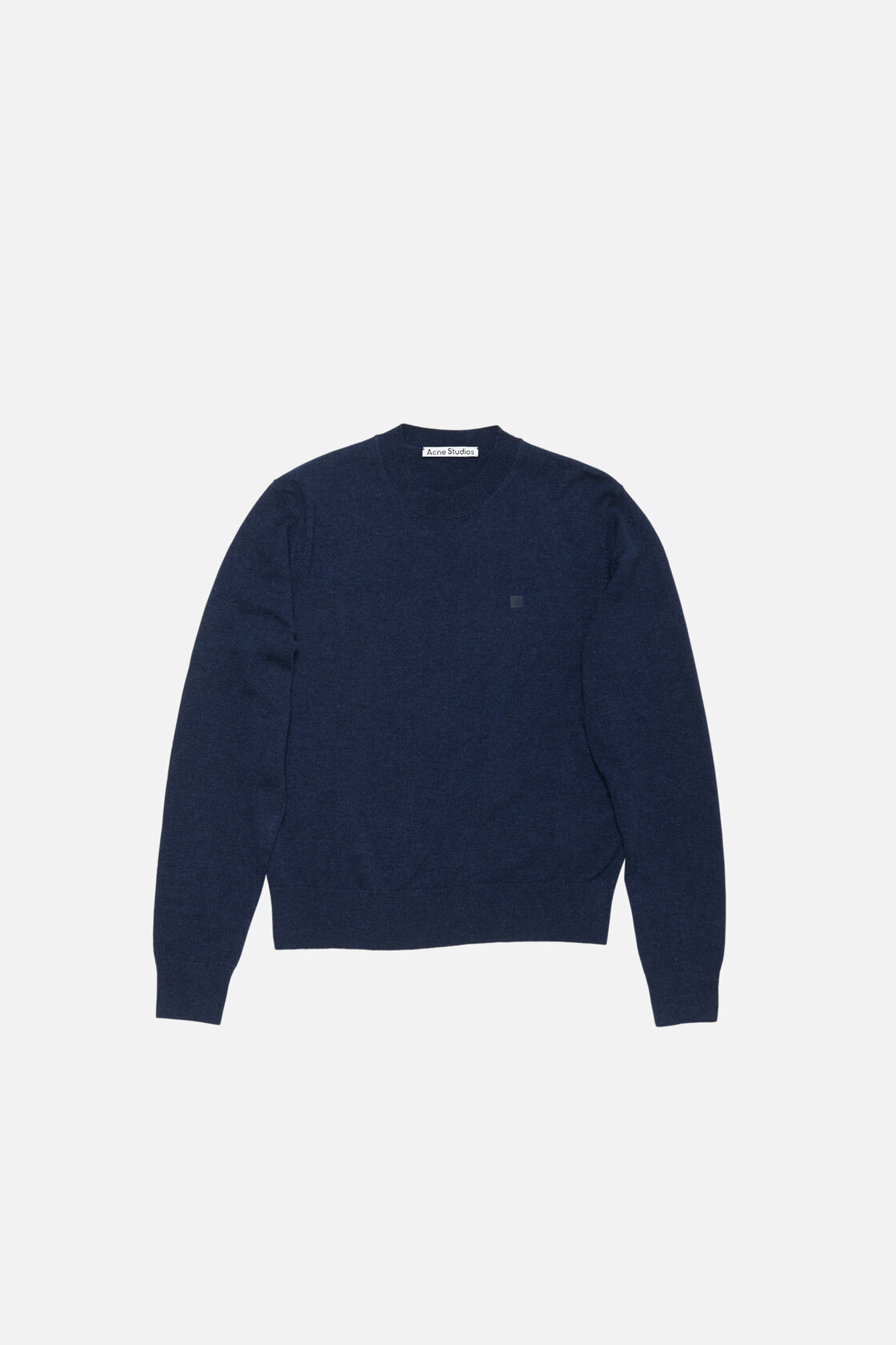 Crewneck sweater - Yak wool, Navy melange, 2000x