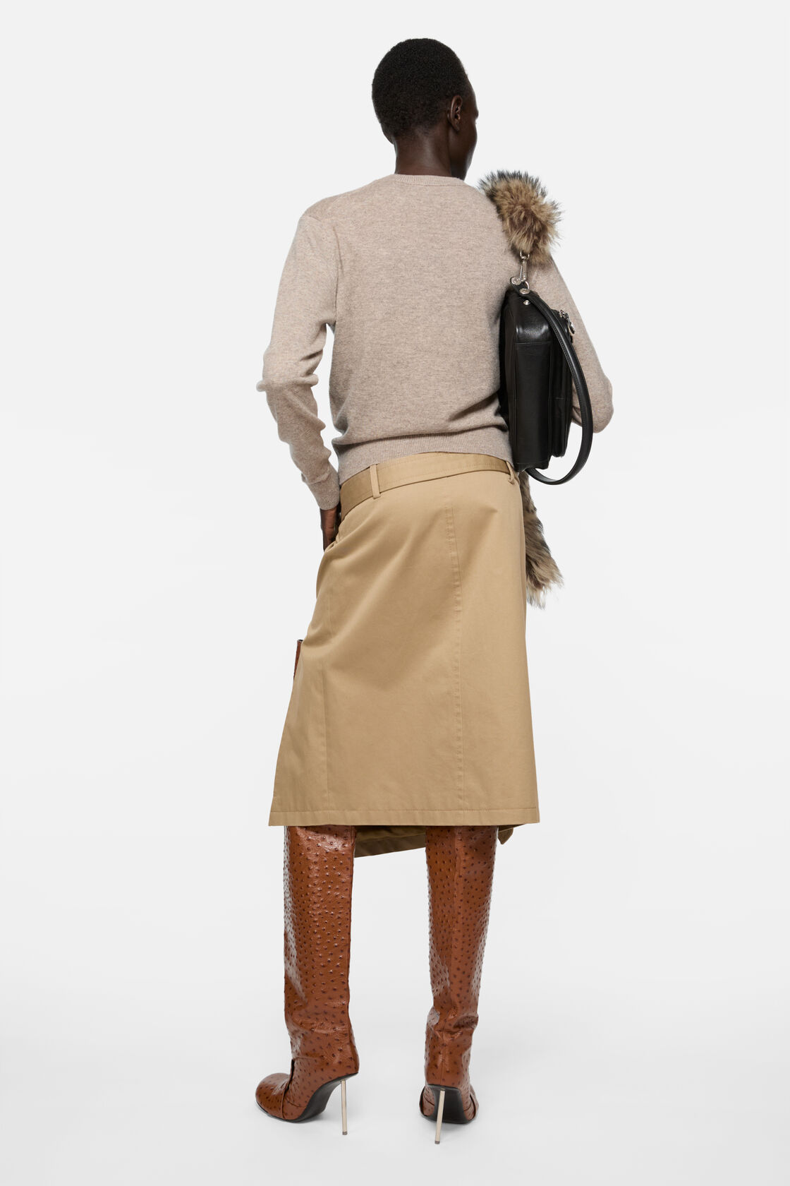 Crewneck sweater - Yak wool, Greige melange, 2000x