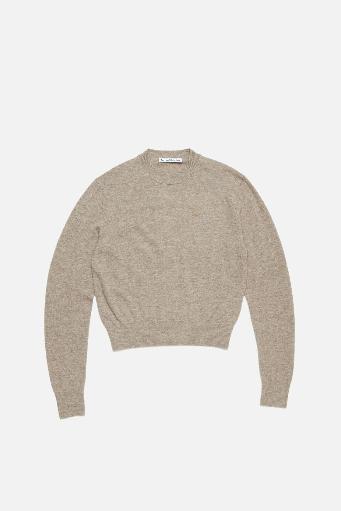 Crewneck sweater - Yak wool, Greige melange, 2000x