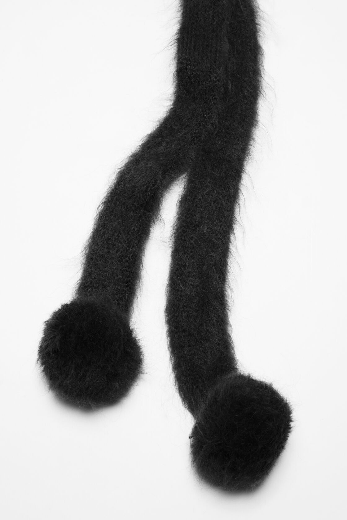 Mohair cap with earflaps, Black, 2000x