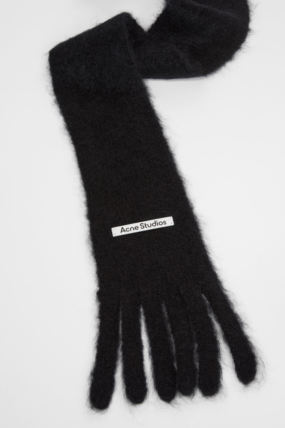 Skinny logo scarf, Black, 2000x