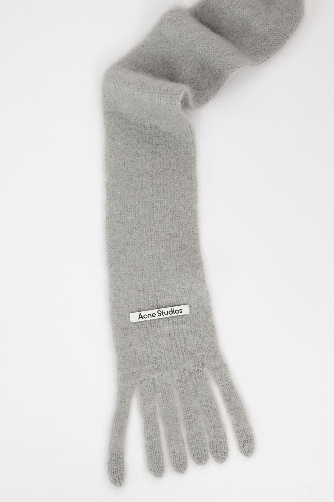 Skinny logo scarf, Grey, 2000x