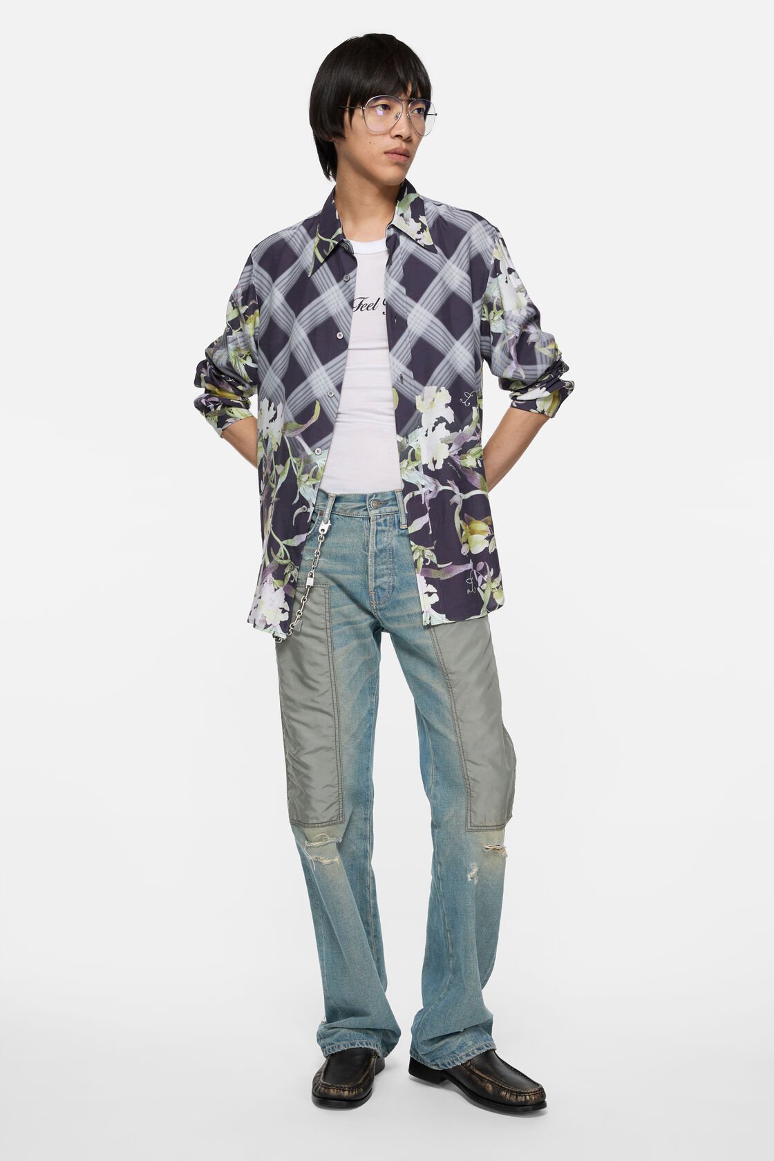 Padlock keychain, Vintage silver, 2000x