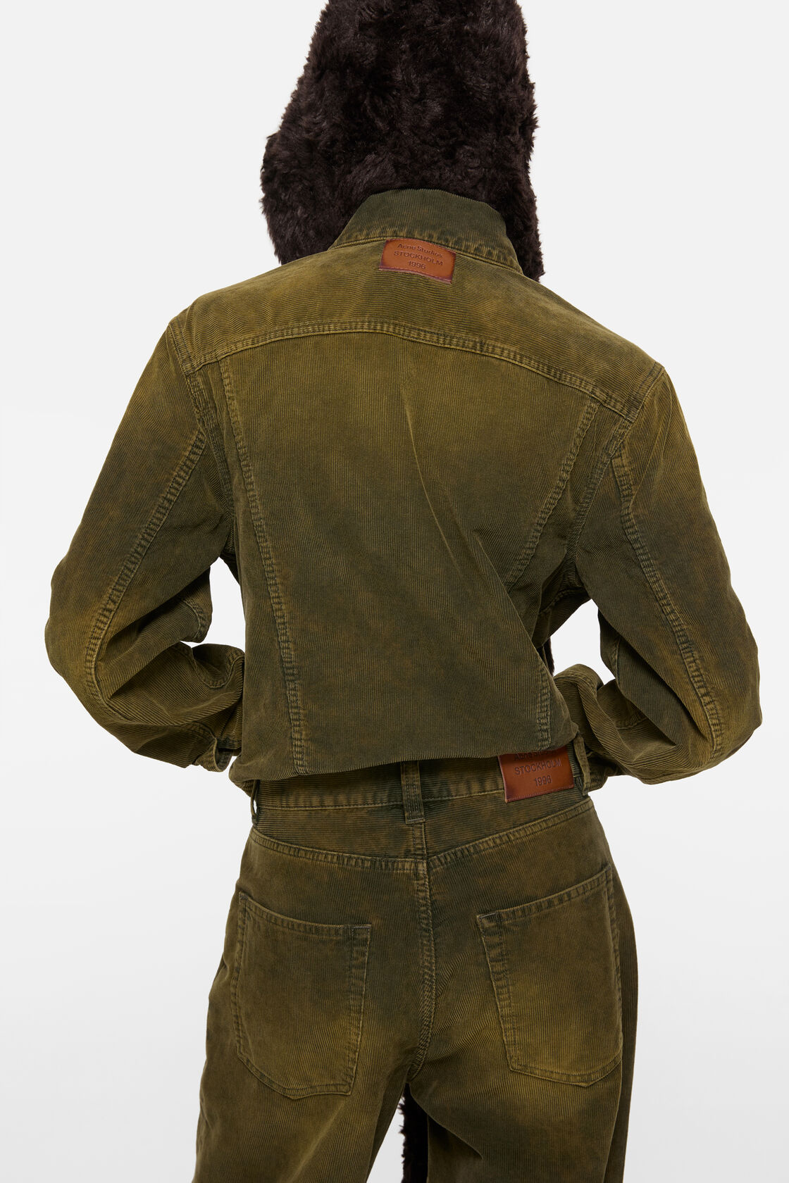 Washed corduroy jacket, Olive green, 2000x