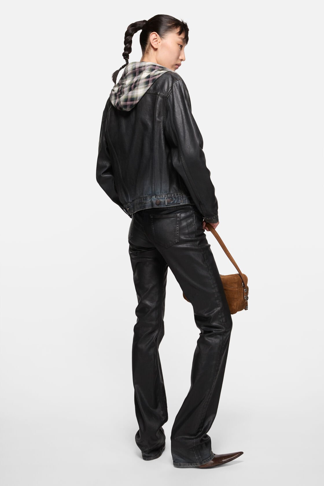 Coated denim jacket, Black, 2000x