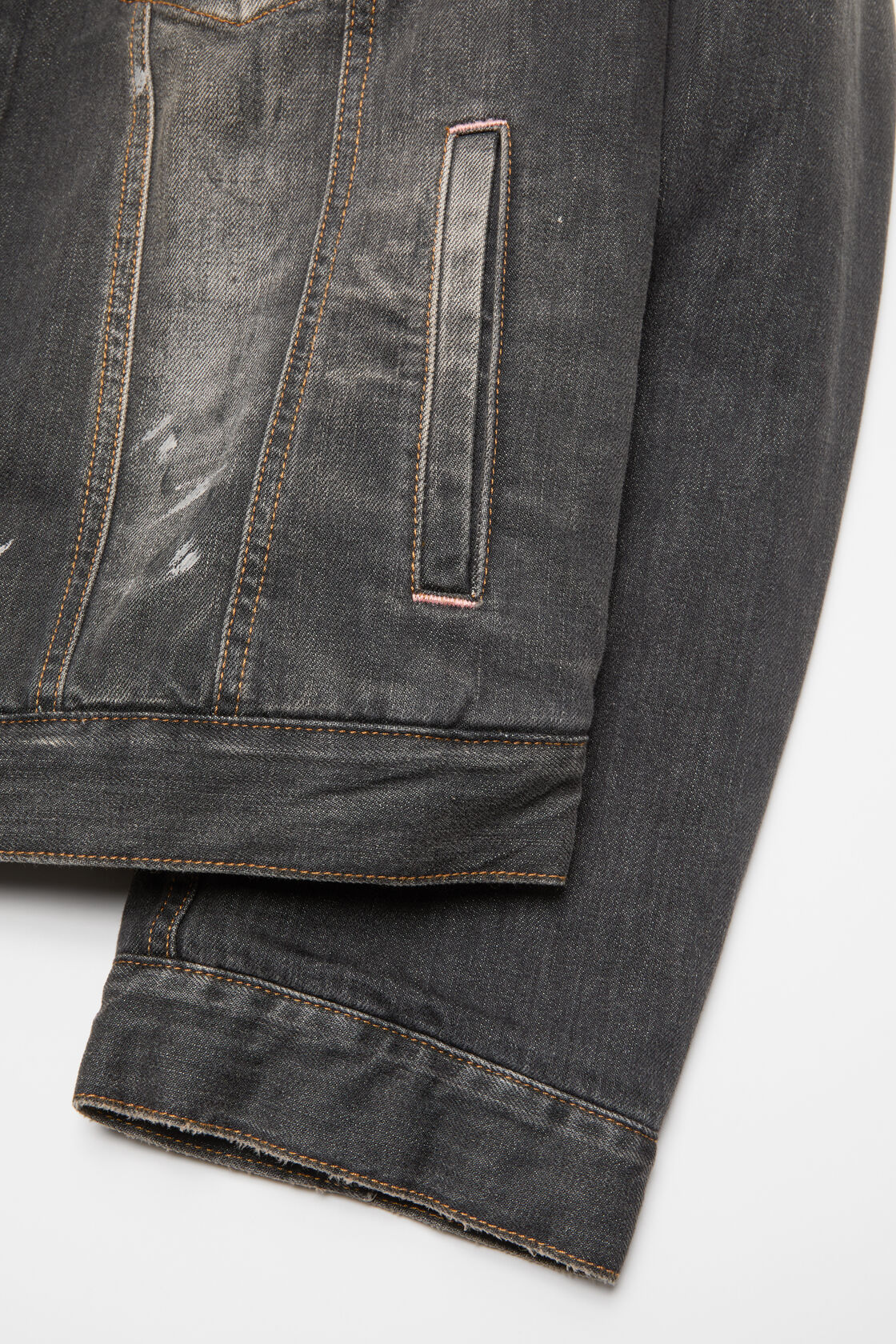 Washed denim jacket, Black, 2000x