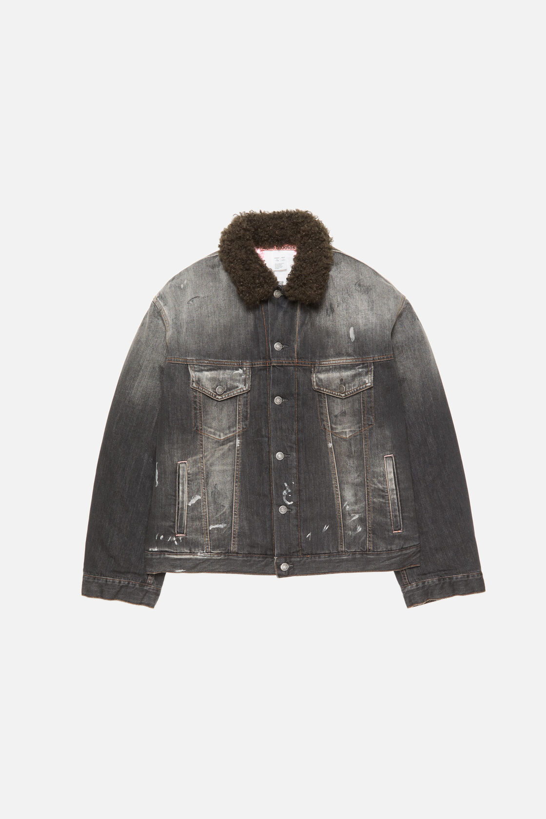 Washed denim jacket, Black, 2000x