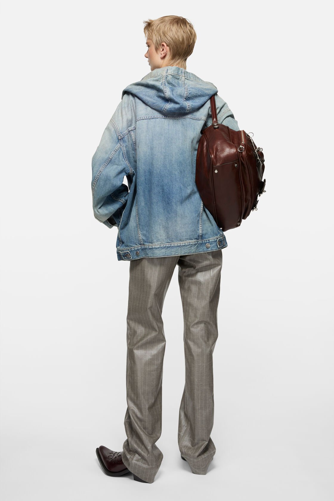 Hooded denim jacket, Mid Blue, 2000x