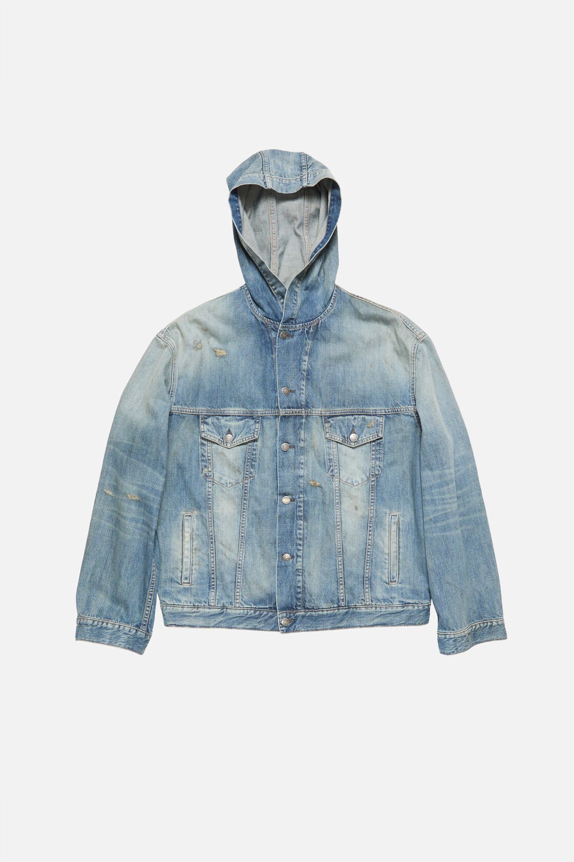 Hooded denim jacket, Mid Blue, 2000x